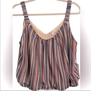 NEW Nine Britton Stitch Fix Striped Misha Cropped Cami Tank Blouse Medium NWT